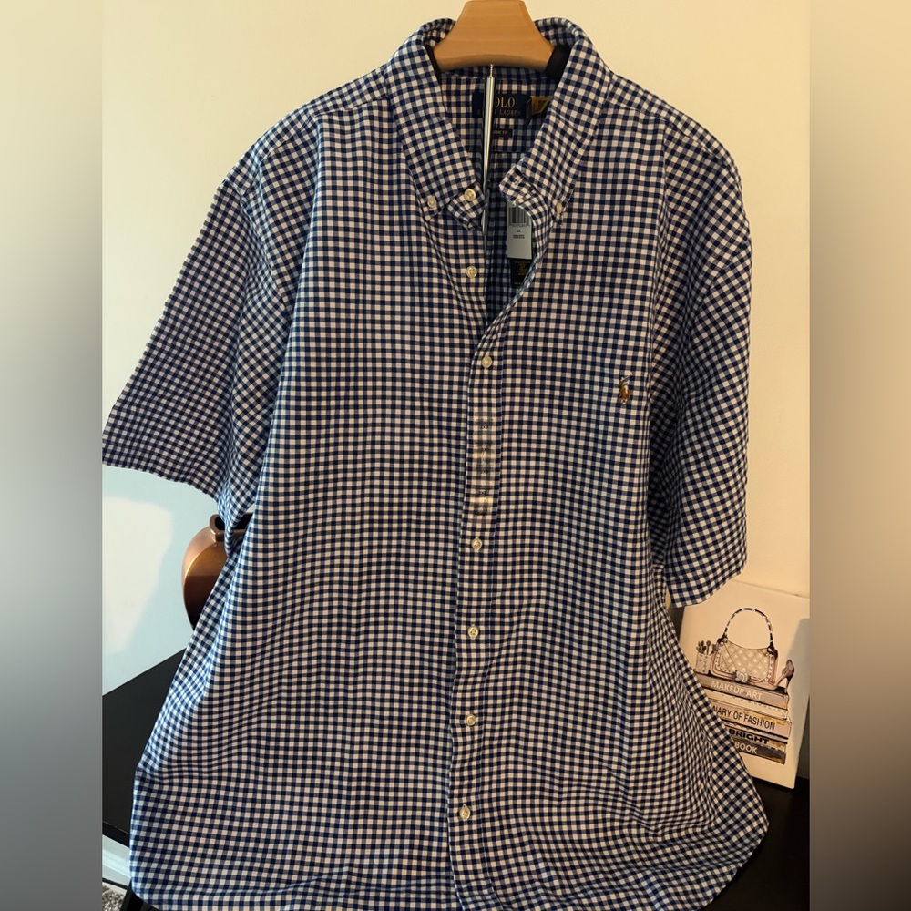Polo by Ralph Lauren Men's Navy Checkered Shirt